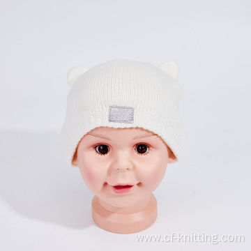 baby autumn and winter knitted brimmed hat for winter